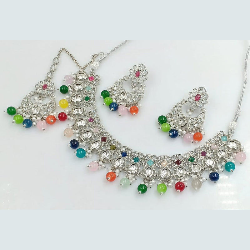 Manisha Jewellery Silver Plated Crystal Stone Necklace Set