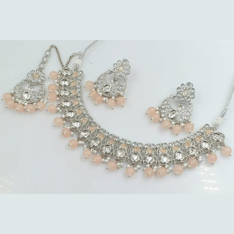 Manisha Jewellery Silver Plated Crystal Stone Necklace Set