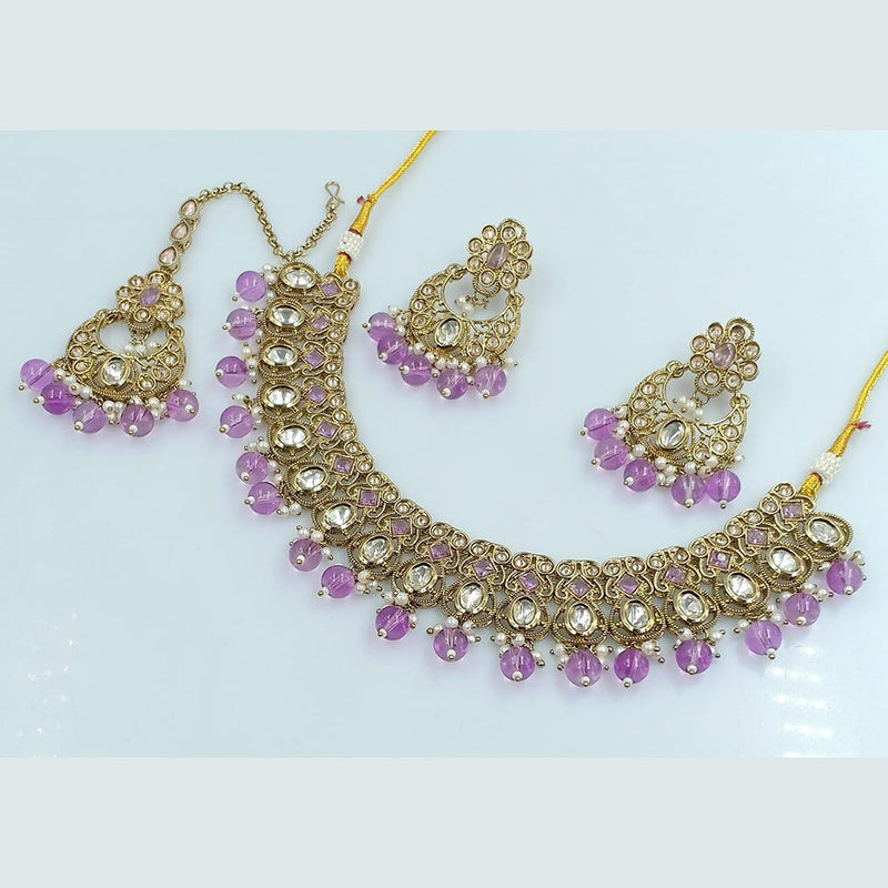 Manisha Jewellery Gold Plated Crystal Stone Necklace Set