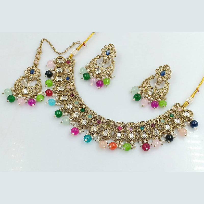 Manisha Jewellery Gold Plated Crystal Stone Necklace Set