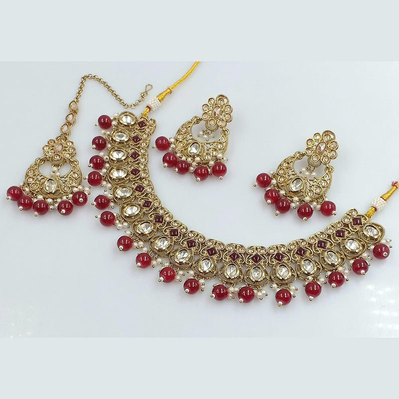 Manisha Jewellery Gold Plated Crystal Stone Necklace Set