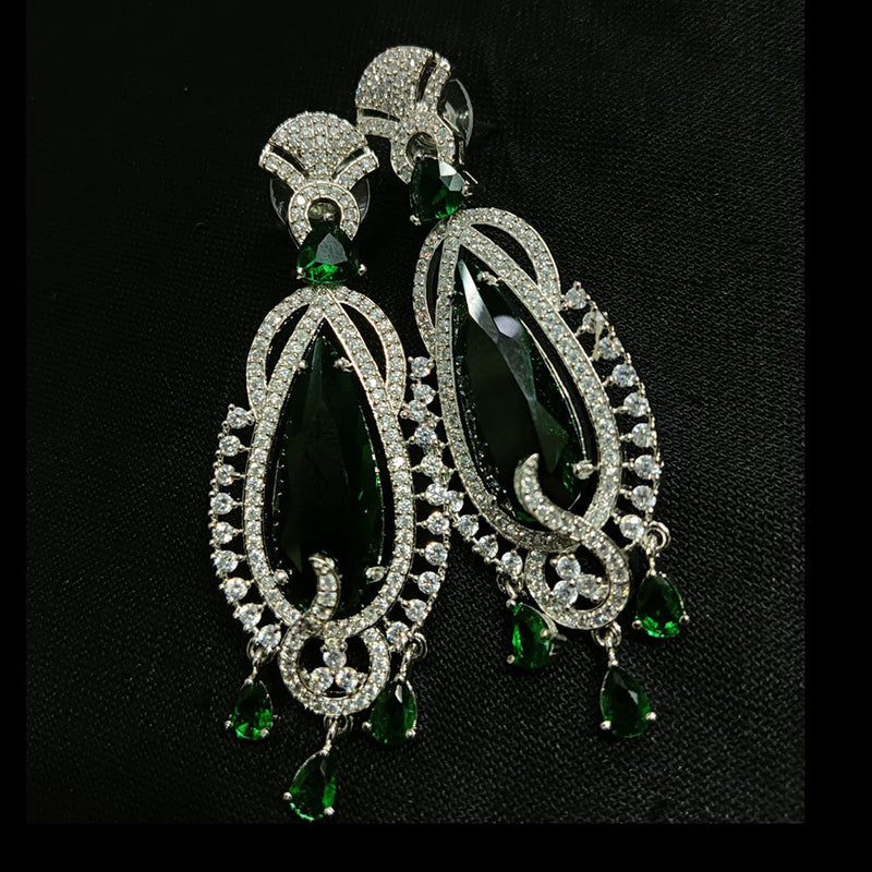 Manisha Jewellery Silver Plated AD Dangler Earrings