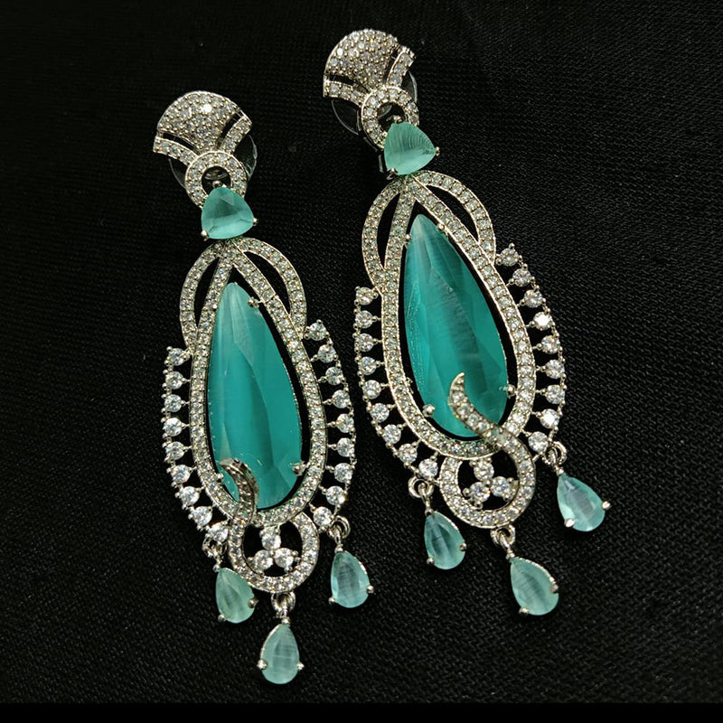 Manisha Jewellery Silver Plated AD Dangler Earrings