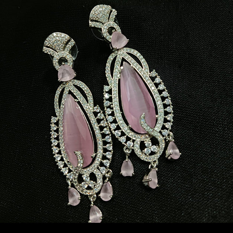 Manisha Jewellery Silver Plated AD Dangler Earrings