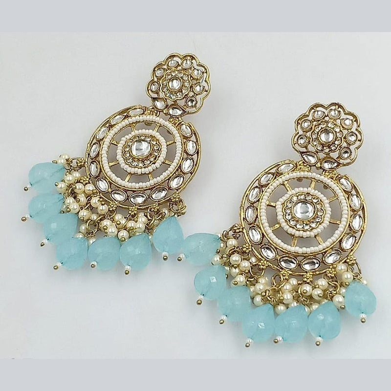 Manisha Jewellery Gold Plated Kundan Pearl And Beads Dangler Earrings