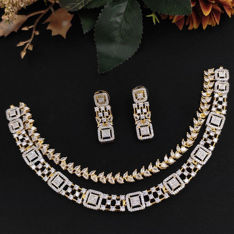 Manisha Jewellery  Gold Plated AD  Necklace Set