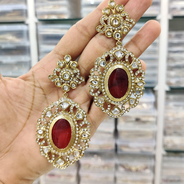 Manisha Jewellery Gold Plated Kundan Stone Dangler Earrings