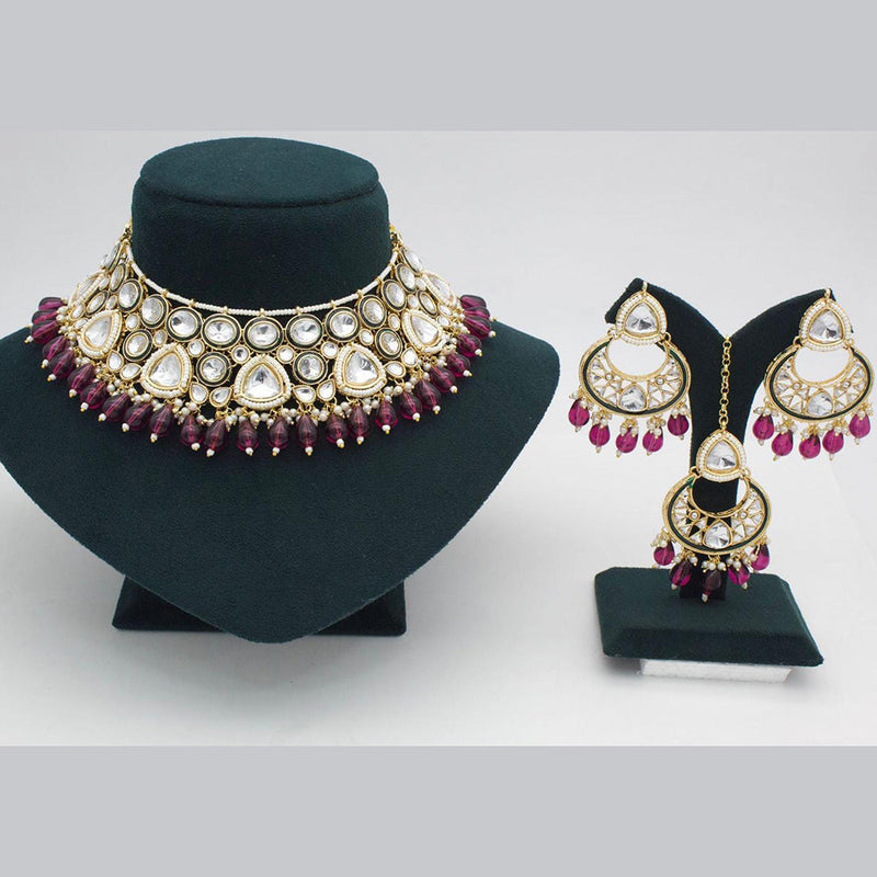 Manisha Jewellery Gold Plated Kundan Stone Necklace Set