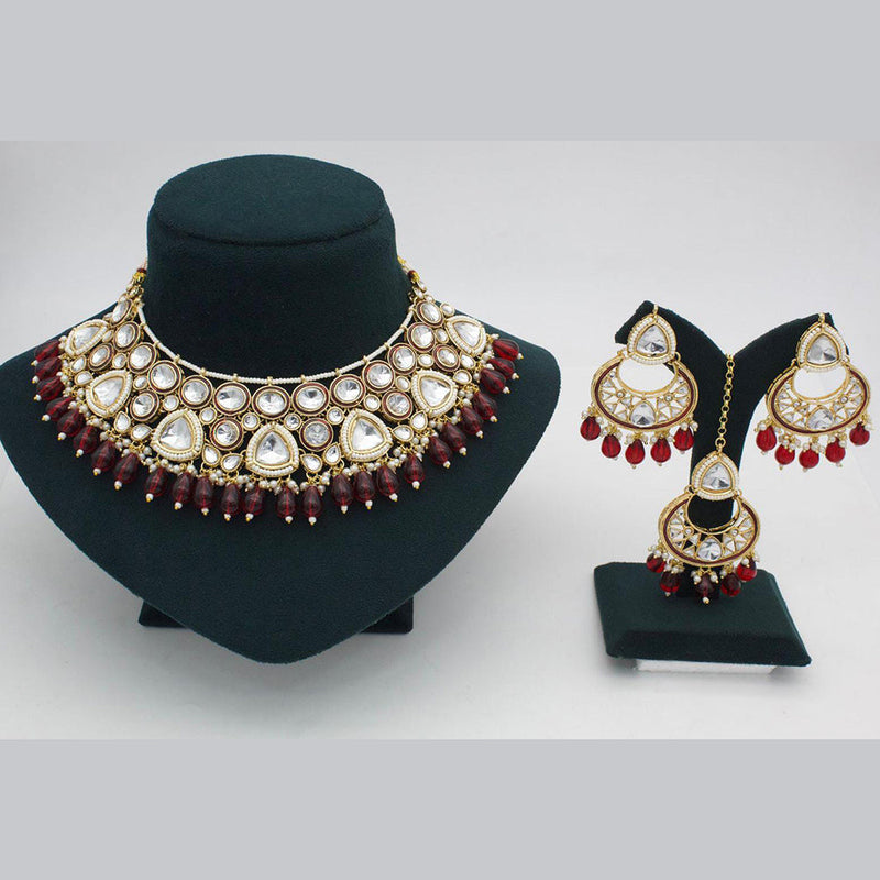 Manisha Jewellery Gold Plated Kundan Stone Necklace Set