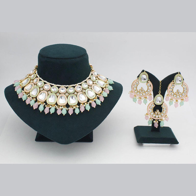 Manisha Jewellery Gold Plated Kundan Stone Necklace Set