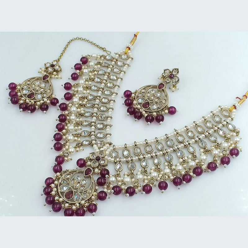 Manisha Jewellery Gold Plated Crystal Stone Necklace Set