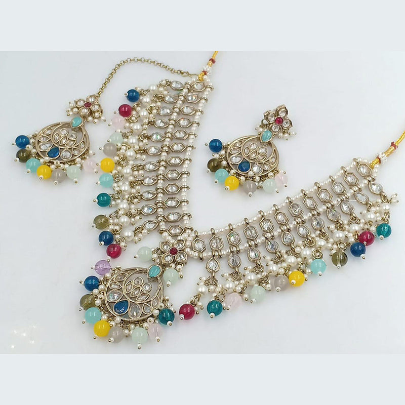 Manisha Jewellery Gold Plated Crystal Stone Necklace Set