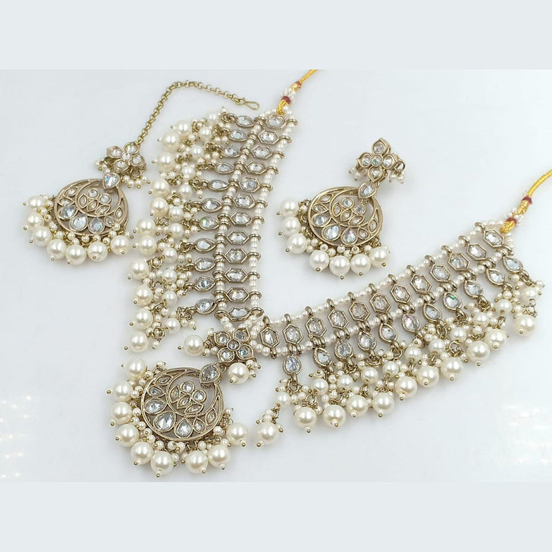 Manisha Jewellery Gold Plated Crystal Stone Necklace Set