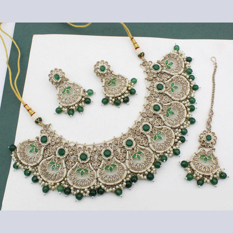 Manisha Jewellery Gold Plated Crystal Stone Necklace Set