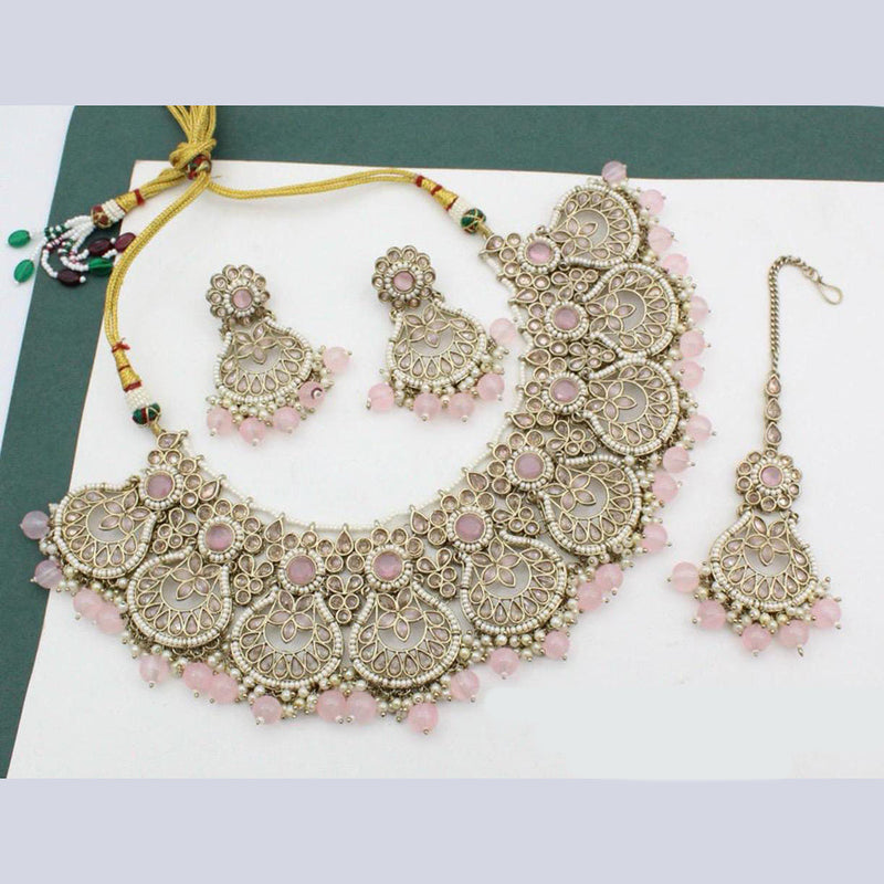 Manisha Jewellery Gold Plated Crystal Stone Necklace Set