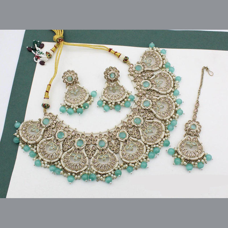 Manisha Jewellery Gold Plated Crystal Stone Necklace Set