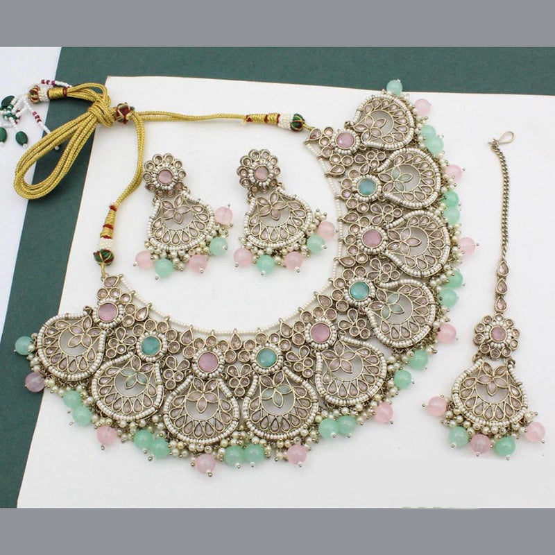 Manisha Jewellery Gold Plated Crystal Stone Necklace Set