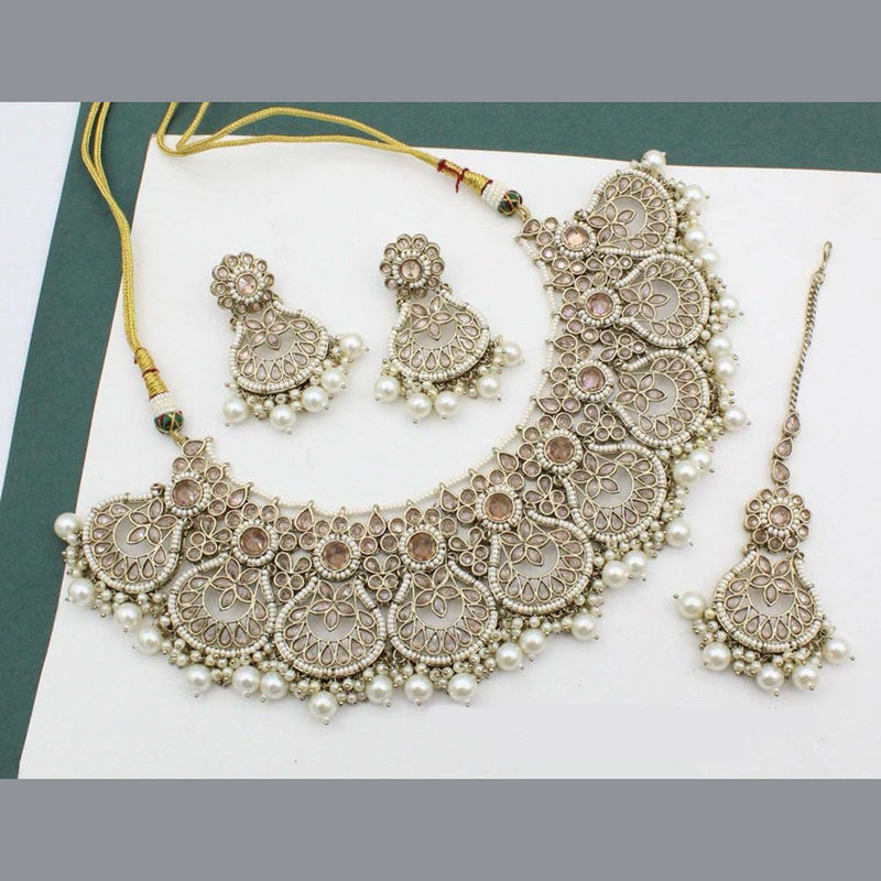 Manisha Jewellery Gold Plated Crystal Stone Necklace Set