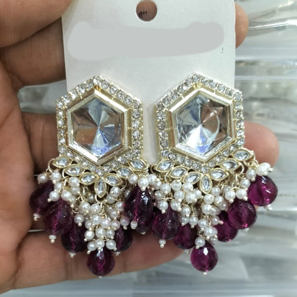 Manisha Jewellery Gold Plated Crystal Stone And Pearls Dangler Earrings