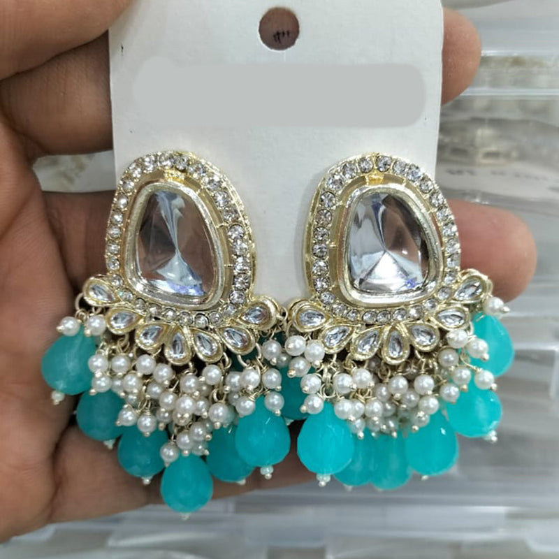 Manisha Jewellery Gold Plated Crystal Stone And Pearls Dangler Earrings