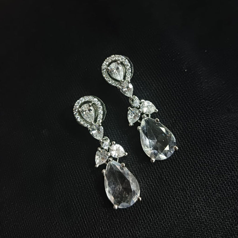 Manisha Jewellery Silver Plated AD Dangler Earrings