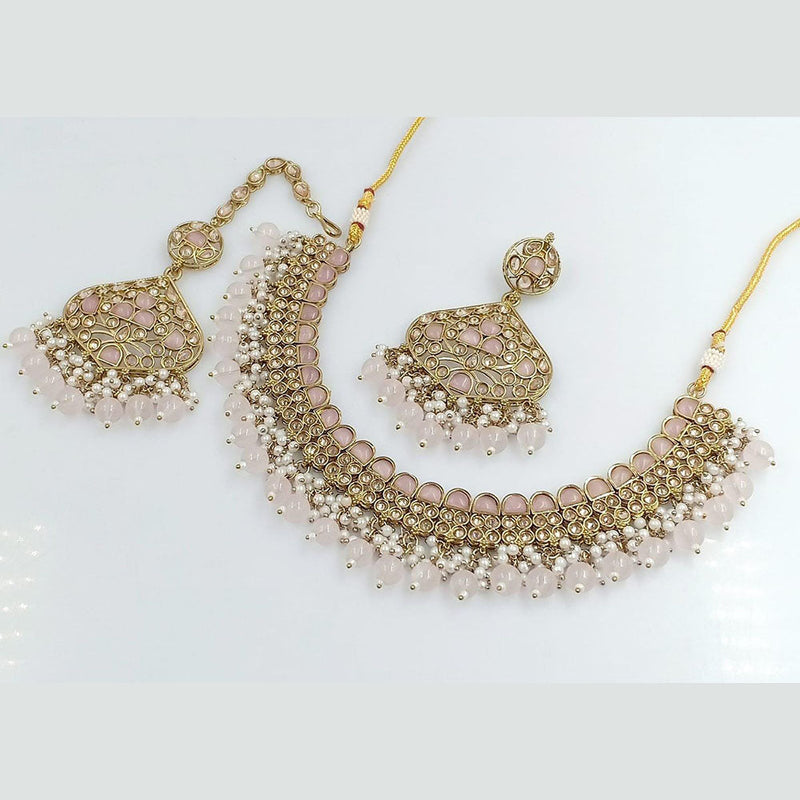 Manisha Jewellery Silver Plated Crystal And Pearls Necklace Set