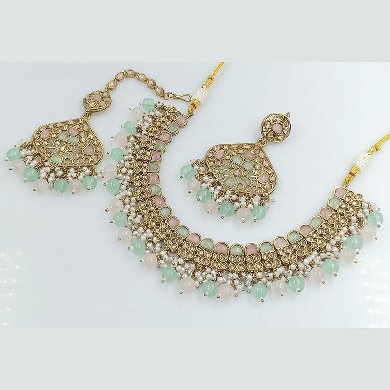 Manisha Jewellery Silver Plated Crystal And Pearls Necklace Set