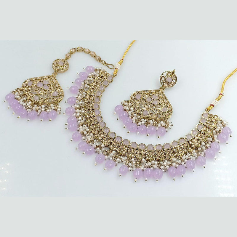 Manisha Jewellery Silver Plated Crystal And Pearls Necklace Set