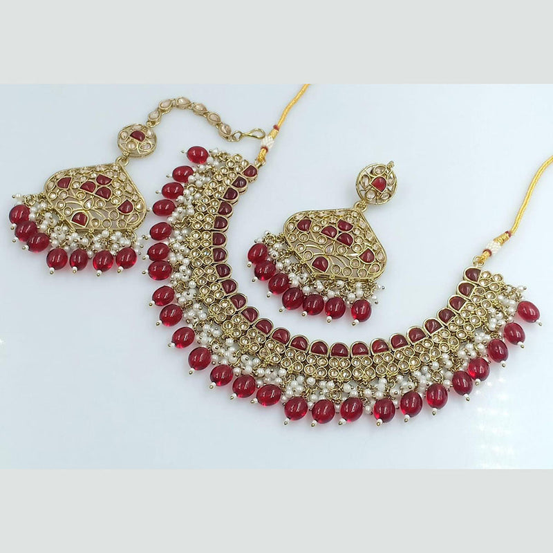 Manisha Jewellery Silver Plated Crystal And Pearls Necklace Set