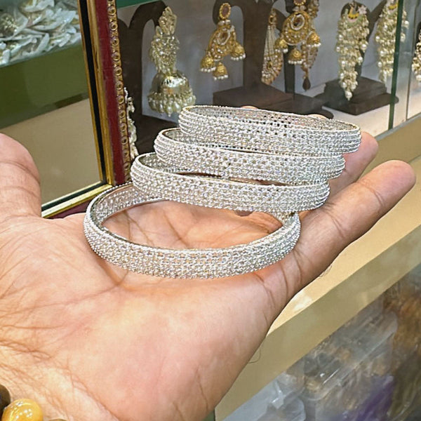 Manisha Jewellery Silver Plated Austrian Stone Bangles Set