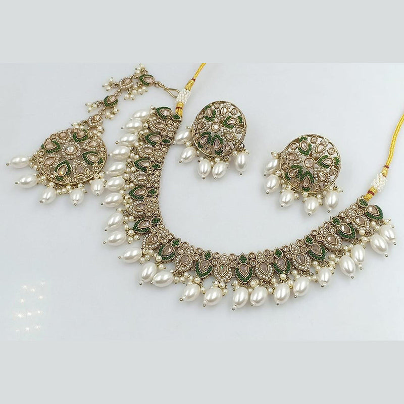 Manisha Jewellery Gold Plated Crystal And Pearls Necklace Set