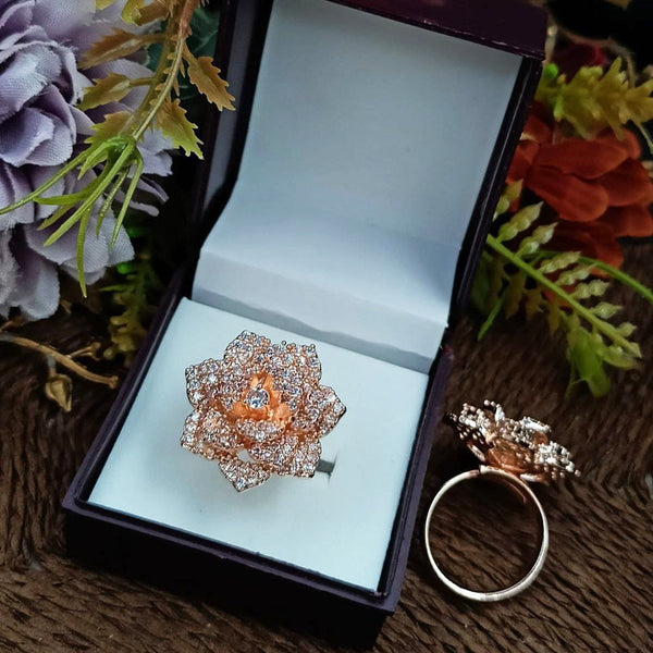 Manisha Jewellery  Rose Gold Plated Austrian Stone Adjustable Ring