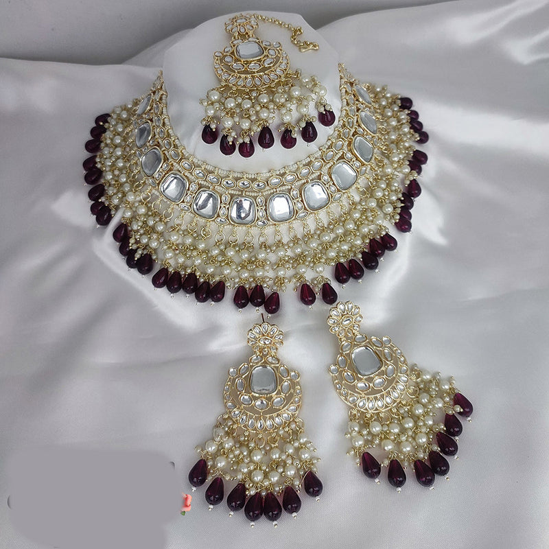 Manisha Jewellery Gold Plated Kundan Pearl Choker Necklace Set