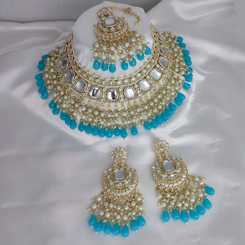 Manisha Jewellery Gold Plated Kundan Pearl Choker Necklace Set