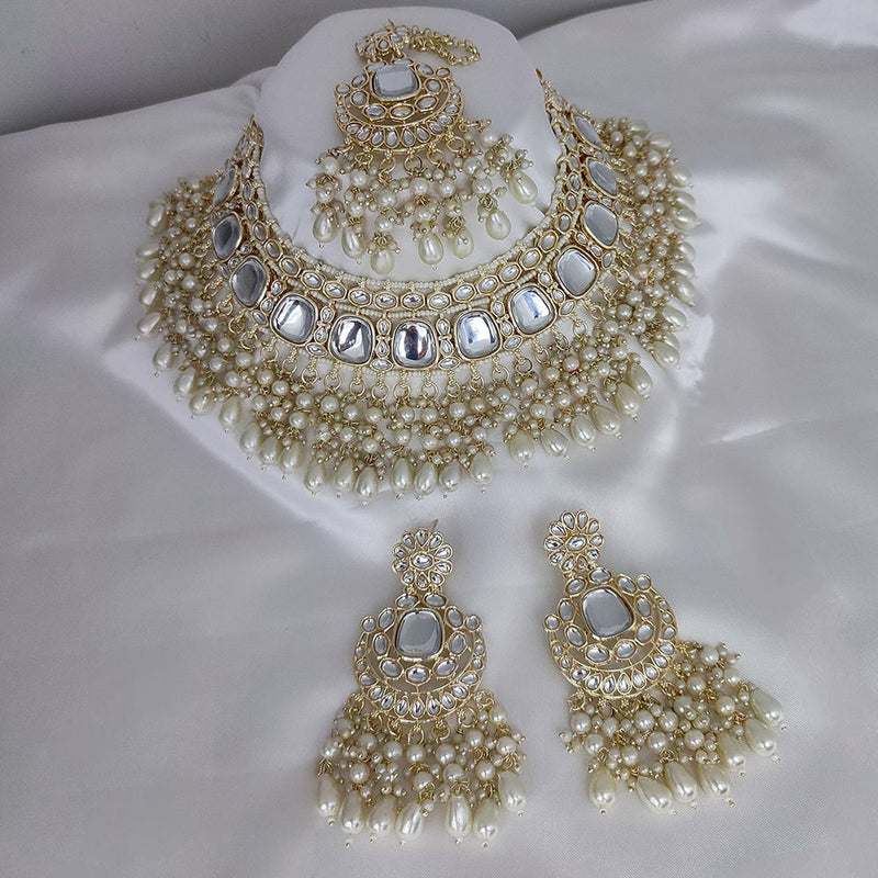 Manisha Jewellery Gold Plated Kundan Pearl Choker Necklace Set