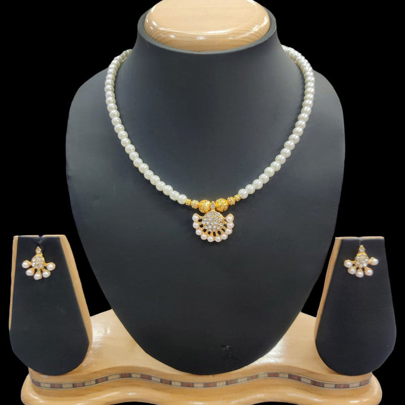 Manisha Jewellery Gold Plated Austrian Stone And Pearl Necklace Set