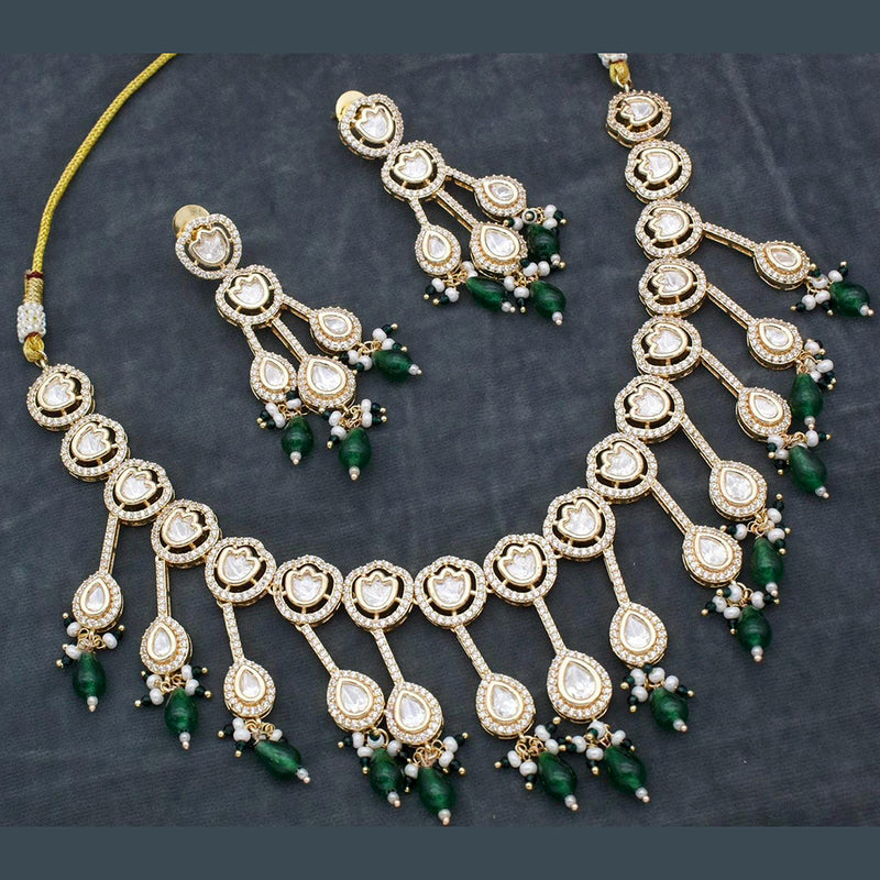 Manisha Jewellery Gold Plated Polki Kundan And Beads Necklace Set