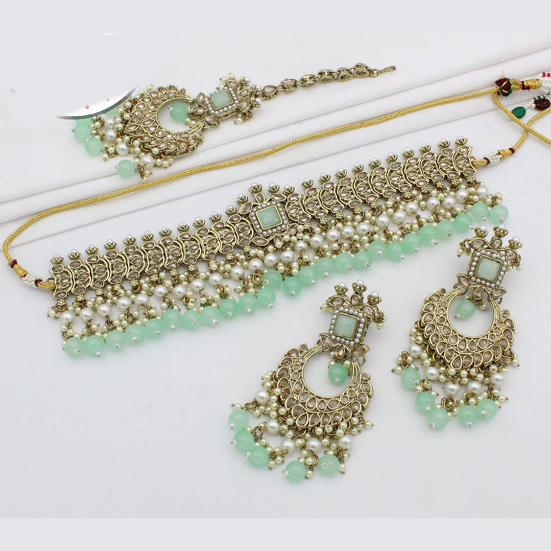 Manisha Jewellery Gold Plated Crystal Stone Choker Necklace Set