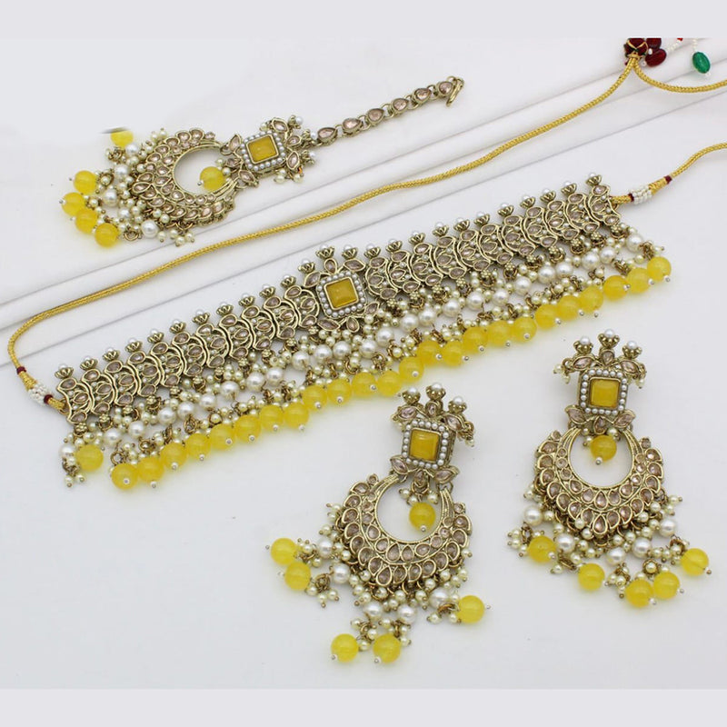 Manisha Jewellery Gold Plated Crystal Stone Choker Necklace Set