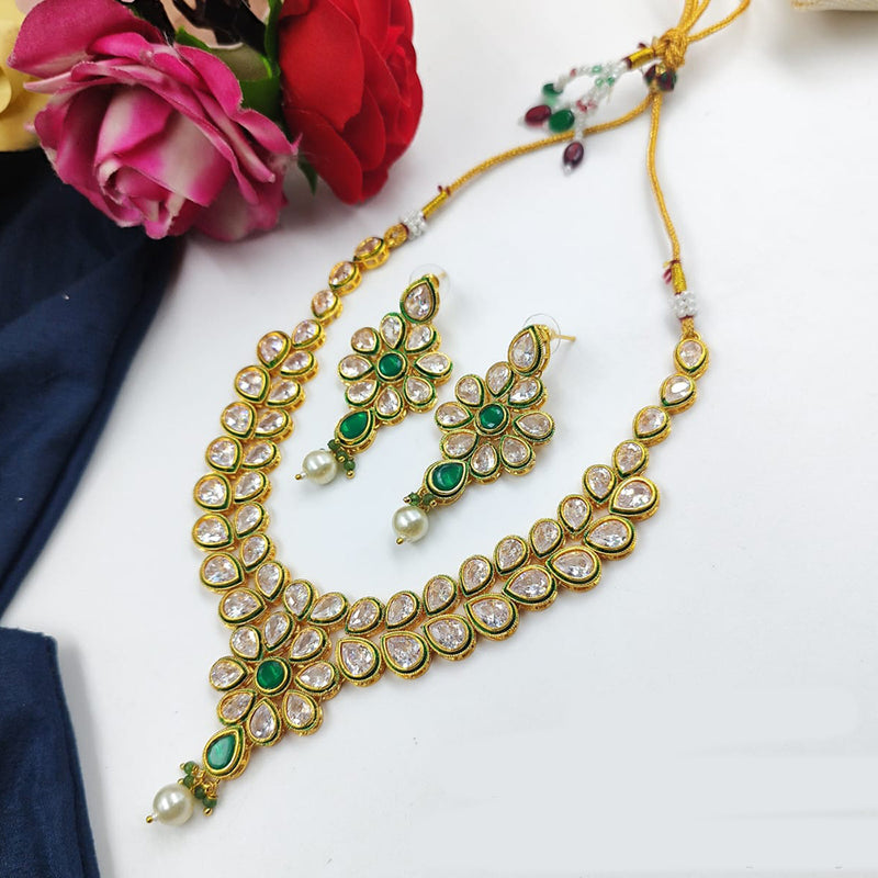 Manisha Jewellery Gold Plated Crystal Stone Necklace Set