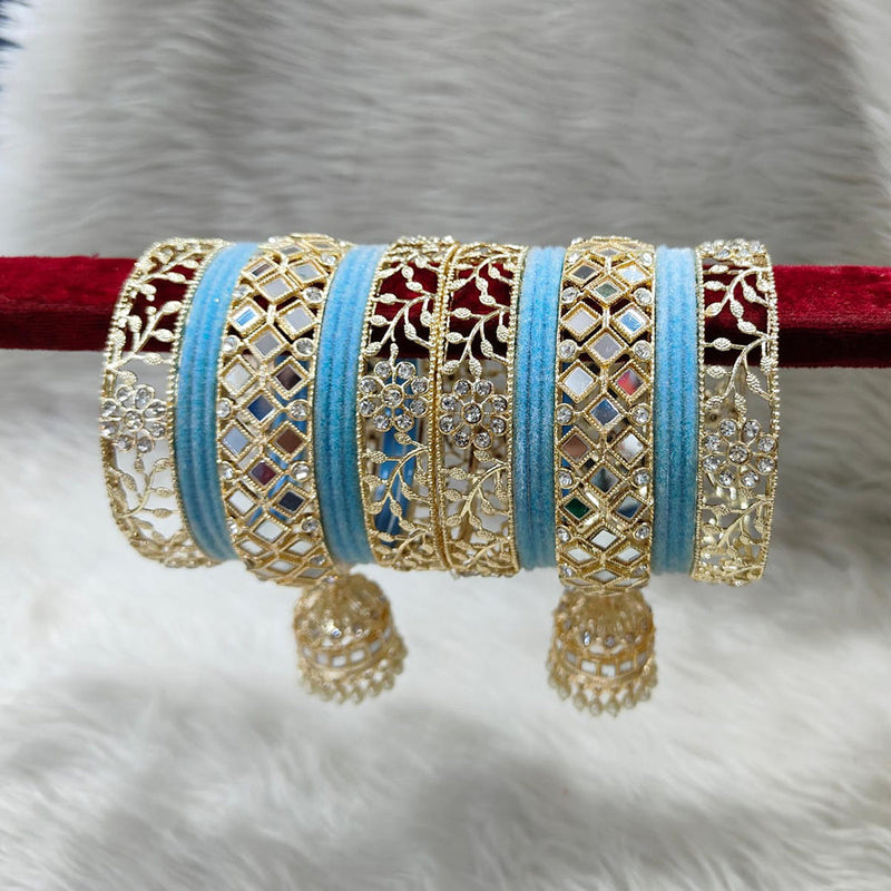 Manisha Jewellery Gold Plated Austrian Stone And Mirror Bangles Set