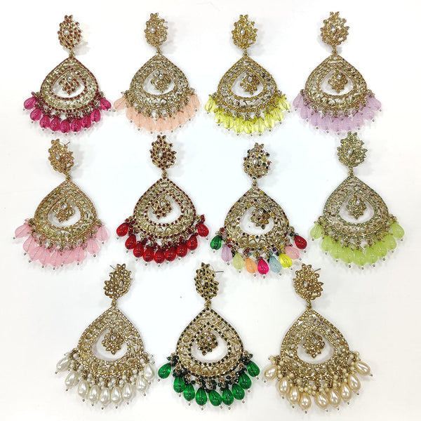 Manisha Jewellery Gold Plated Kundan Stone And Pearls Dangler Earrings