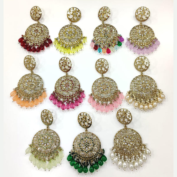 Manisha Jewellery Gold Plated Kundan Stone And Pearls Dangler Earrings