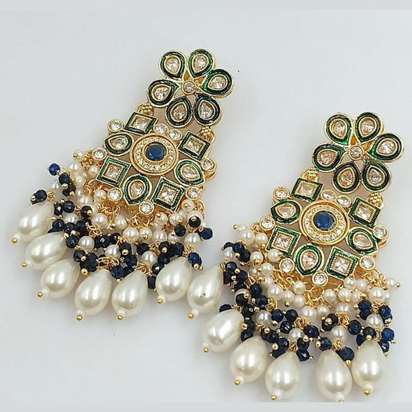 Manisha Jewellery Gold Plated Crystal Stone And Pearls Dangler Earrings