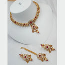 Manisha Jewellery Gold Plated Pota Stone Necklace Set