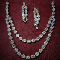 Manisha Jewellery Silver Plated AD Necklace Set