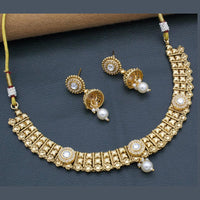 Manisha Jewellery Gold Plated Kundan Stone And Pearls Necklace Set