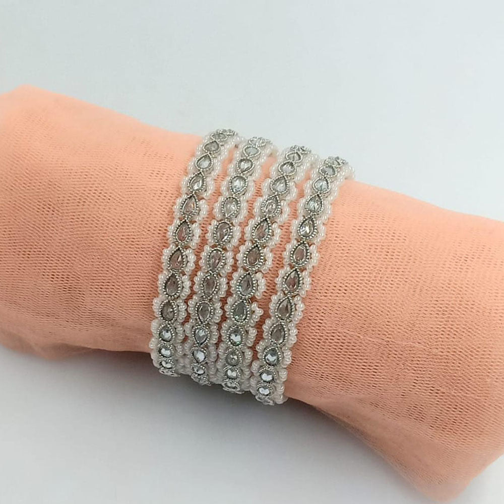 Manisha Jewellery Silver Plated Crystal Stone Bangle Set