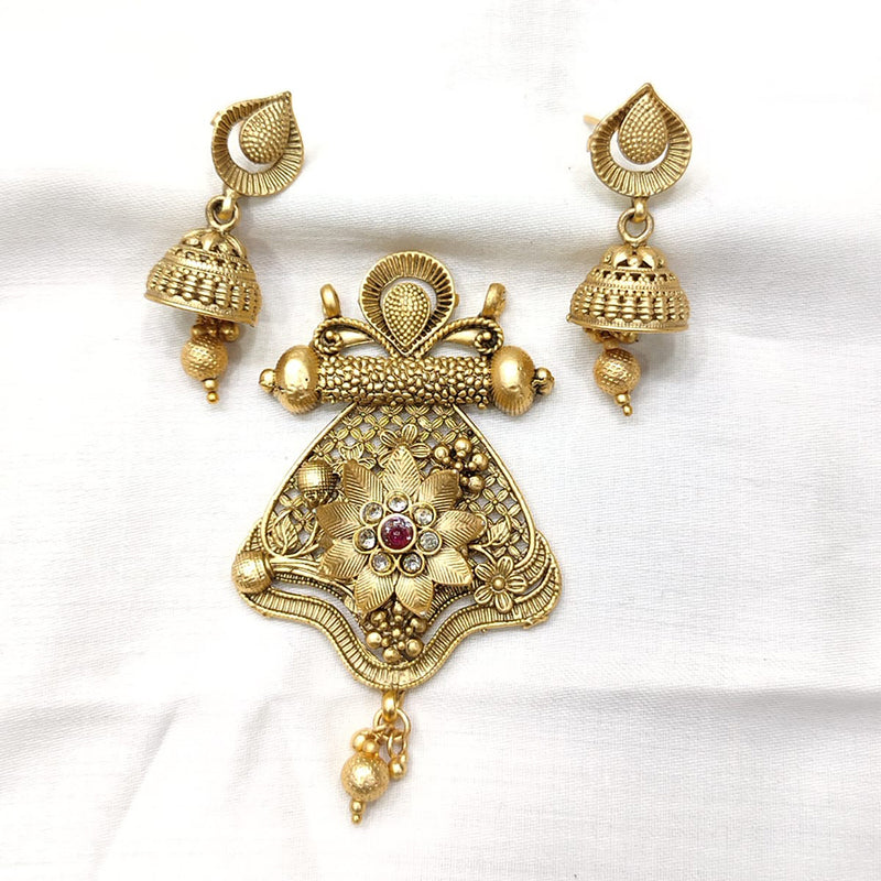 Manisha Jewellery Gold Plated Pendant Set