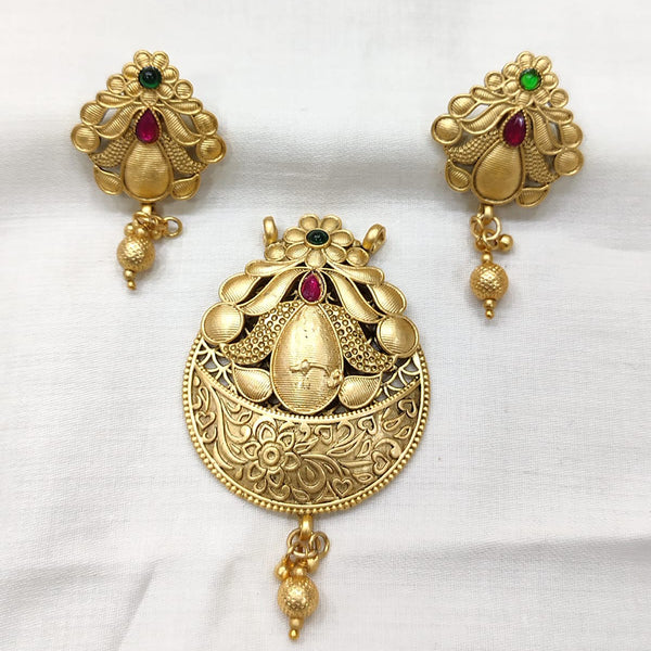 Manisha Jewellery Gold Plated Pendant Set